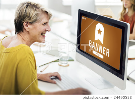 Banner Bookmark Content Web Online Management Concept Banner Bookmark Content Web Online Management Concept 24490558