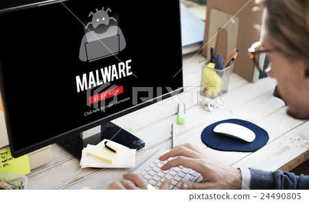 Scam Virus Spyware Malware Antivirus Concept 24490805