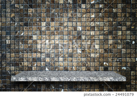 Empty top of natural stone shelves and stone wall background Empty top of natural stone shelves and stone wall background 24491079