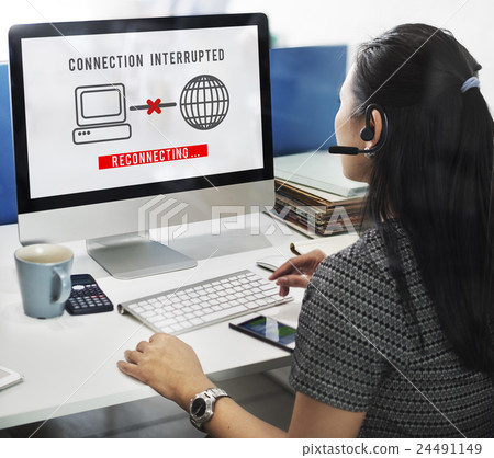Interrupted Inaccessible Unavailable Disconnected Error Concept 24491149