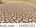 Dried earth because of rain dose not fall 24492101
