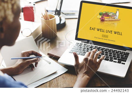 Eat Well Live Well Fresh Healthy Nutrition Organic Concept 24492143