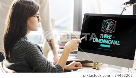3D Three Dimensional Futuristic Display Modern Concept 3D Three Dimensional Futuristic Display Modern Concept 24492202
