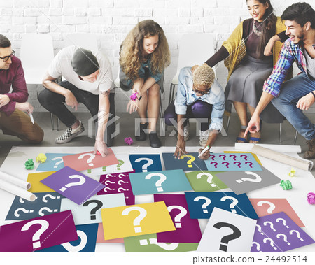 Question Mark Asking Curious Confuse Riddle Puzzle Concept 24492514