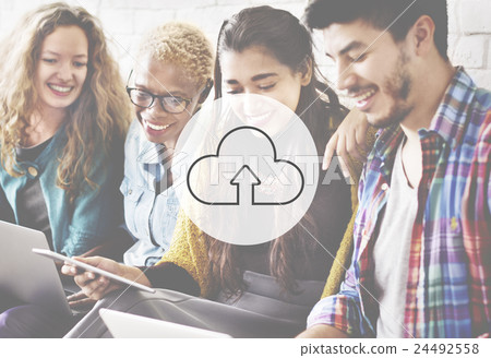 Cloud Network Upload Download Connection Technology Concept 24492558