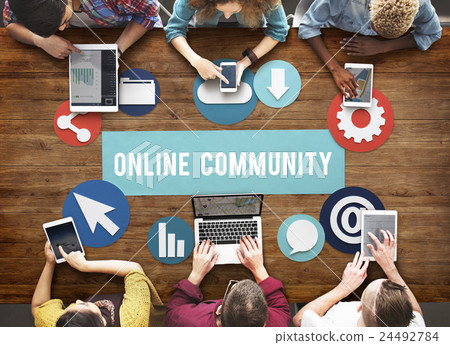 Online Community Networking Technology Concept Online Community Networking Technology Concept 24492784