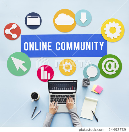 Online Community Networking Technology Concept 24492789