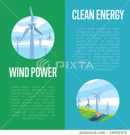 Clean energy and wind power vertical banners. Clean energy and wind power vertical banners. 24492978