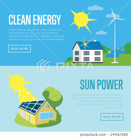 Clean energy and sun power vertical banners. Clean energy and sun power vertical banners. 24492980