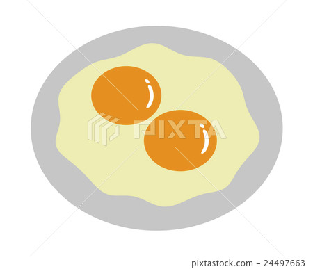 Two fried eggs of yellow egg 24497663