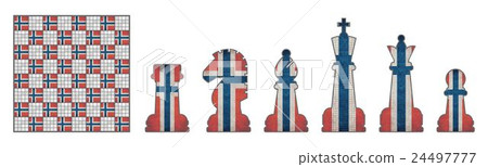 Chess pieces with Norway flag 24497777