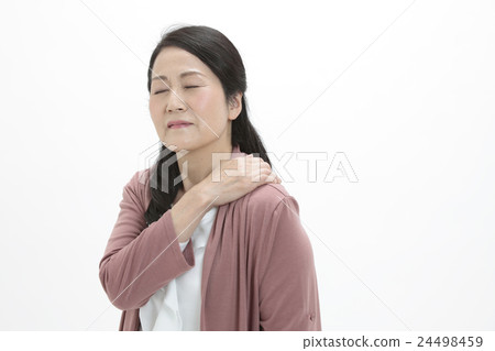 Senior woman holding a shoulder 24498459