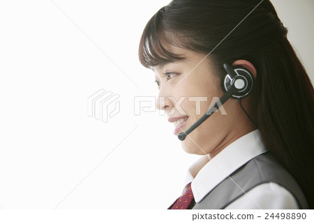 The profile of a business woman with incomes 24498890