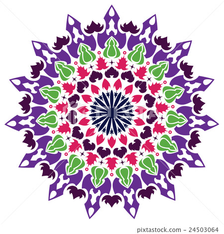 Abstract flower isolated ornamental round pattern. 24503064