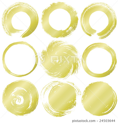 Calligraphy brush golden circle 24503644