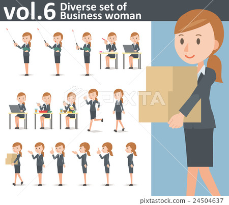 A young woman wearing a suit vol.6 (Set illustrations of various facial expressions and poses) 24504637