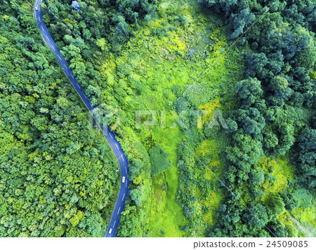 通過道路（鳥瞰圖的俯視圖） 24509085