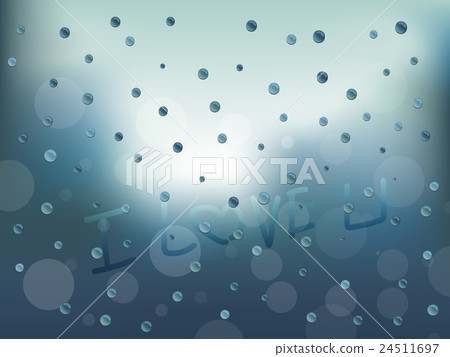 Raindrops on the glass with text i love u, vector Raindrops on the glass with text i love u, vector 24511697