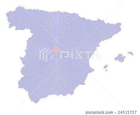 Spain map radial dot pattern 24515727