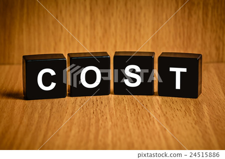 accounting cost word on black block 24515886