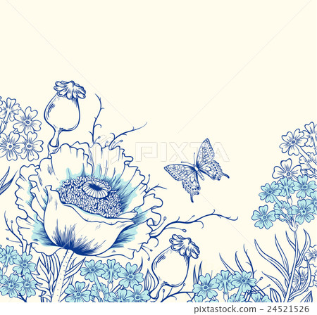 Floral background with poppy Floral background with poppy 24521526