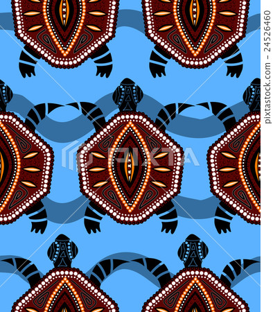 Seamless pattern with turtles - Stock Illustration [24526460] - PIXTA