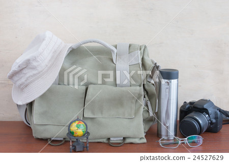 Lifestyle hiking  photo camera bag and thermos 24527629