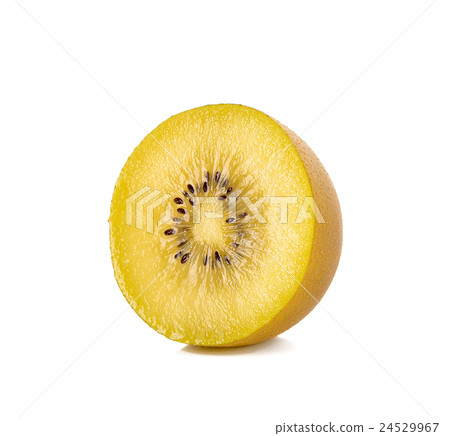 Half Yellow gold kiwi isolated on white background 24529967