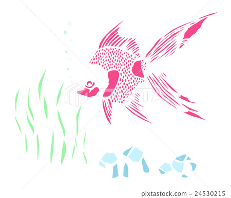 Goldfish and aquatic plants 24530215