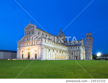 The Duomo and Leaning Tower of Pisa at dusk 24532310