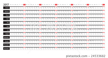 2017 linear calendar 24533682
