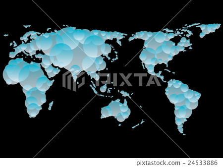 世界地圖 - 圓圈等級 - 天藍色 世界地圖 - 圓圈等級 - 天藍色 24533886
