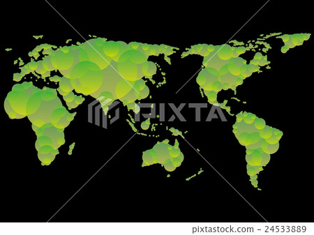 World Map - Circle Yen Gradet - Green World Map - Circle Yen Gradet - Green 24533889