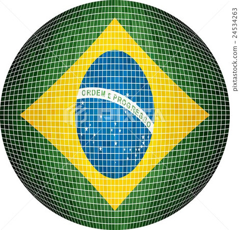 Ball with Brazil flag 24534263