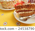 Sponge cake cut piece on a saucer. 24538790