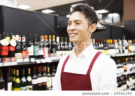 Super supermarket clerk staff male person smile retail business service hospitality customer 24542143