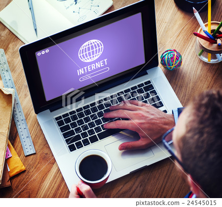 Globe Icon Internet Online Web Graphic Concept 24545015