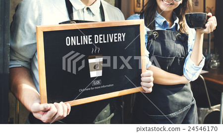 Coffee Take Away Order Online Delivery Menu Concept Coffee Take Away Order Online Delivery Menu Concept 24546170