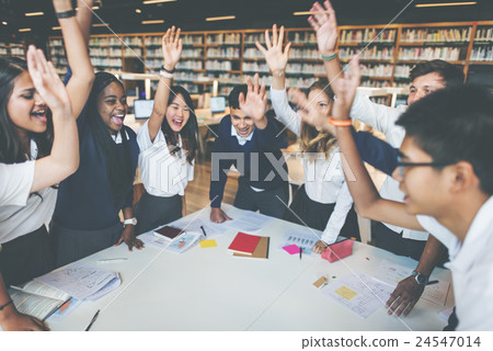 Students Brainstorming Discussion Corporate Teamwork Concept 24547014