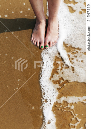 Woman Wellness Beach Calm Coast Shore Girl Concept 24547339