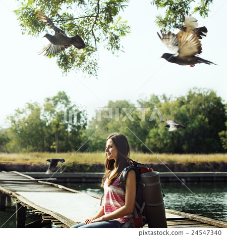 Adventure Backpack Destination Outdoor Leisure Concept Adventure Backpack Destination Outdoor Leisure Concept 24547340