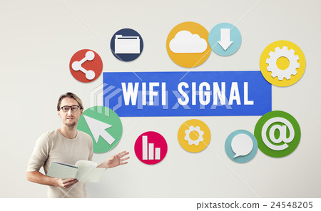 Wireless Signal Reception Mobility Graphic Concept Wireless Signal Reception Mobility Graphic Concept 24548205