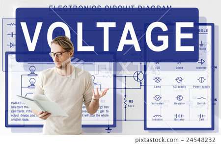 Electronic Circuit Electricity Voltage Concept Electronic Circuit Electricity Voltage Concept 24548232