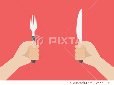 Hand holding grilled sausage on the fork Hand holding grilled sausage on the fork 24549050