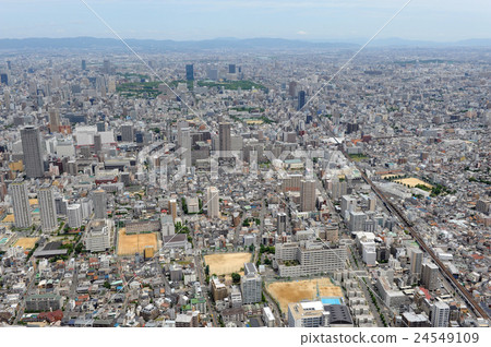 Aerial photograph of Tennoji ward, Osaka city 24549109