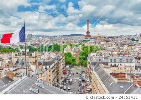 Beautiful panoramic view of Paris  24553413