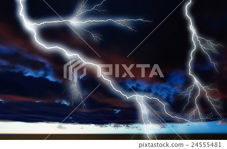 Night cloudscape with strong lightning 3d Night cloudscape with strong lightning 3d 24555481