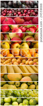 fruits - colorful fruit mix - food collage 24559088
