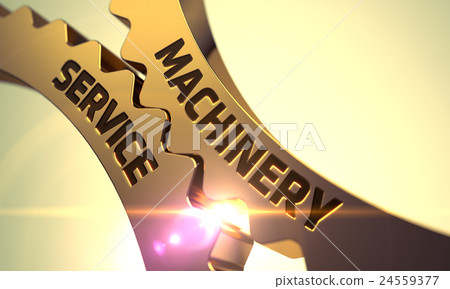 Golden Metallic Gears with Machinery Service 24559377