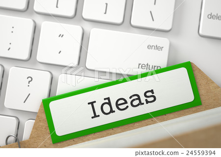 Sort Index Card with Inscription Ideas. 3D Sort Index Card with Inscription Ideas. 3D 24559394